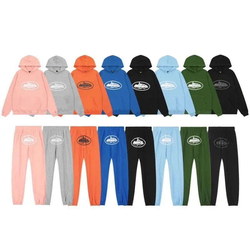 Corteiz Devil Island Hoodie Street Hip Hop Skate Sport Set Casual Fleece Sweatpants Fashion Trendy (48)